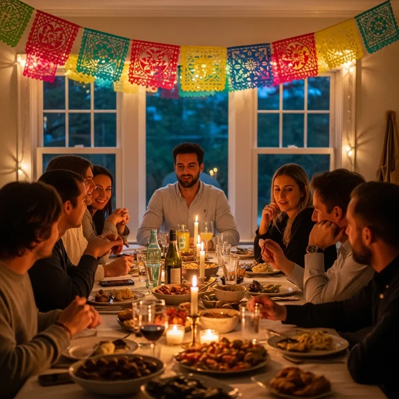 Vibrant Festive Dinner with Diverse Guests Mar 4th, 2024