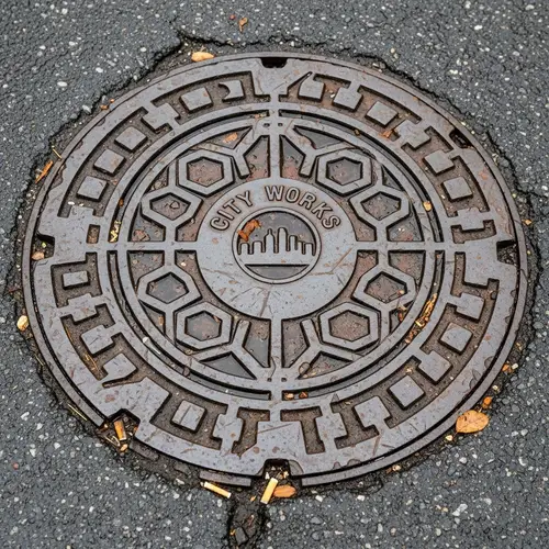 Urban Metal Manhole Cover | Markings & Wear Patterns