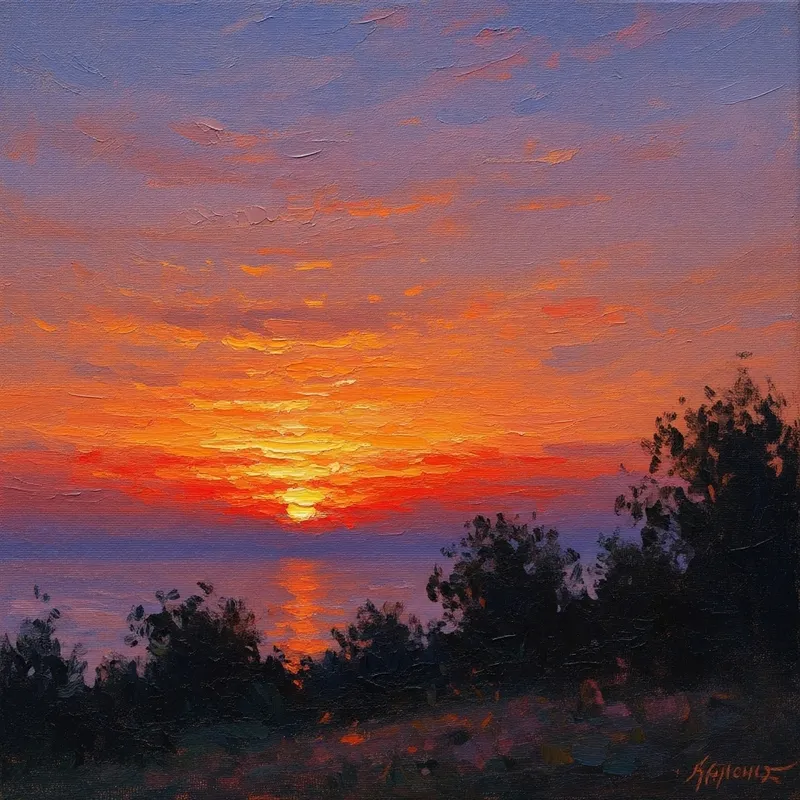 Stunning Impressionist Sunset Artwork