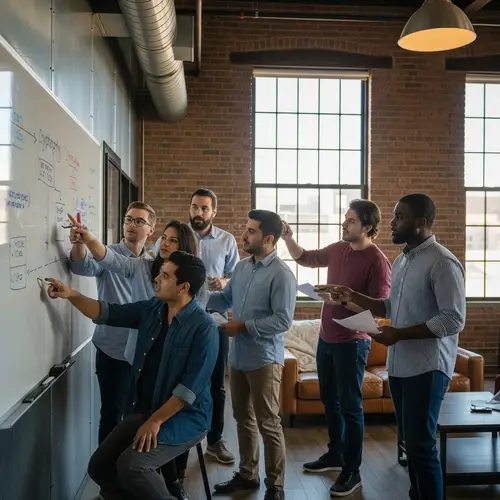 Diverse Group of Developers Passionately Discussing Cryptography in Denver Loft House