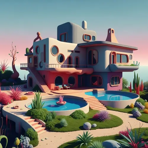 Abstract Dream House Design | Unconventional Forms & Bold Colors