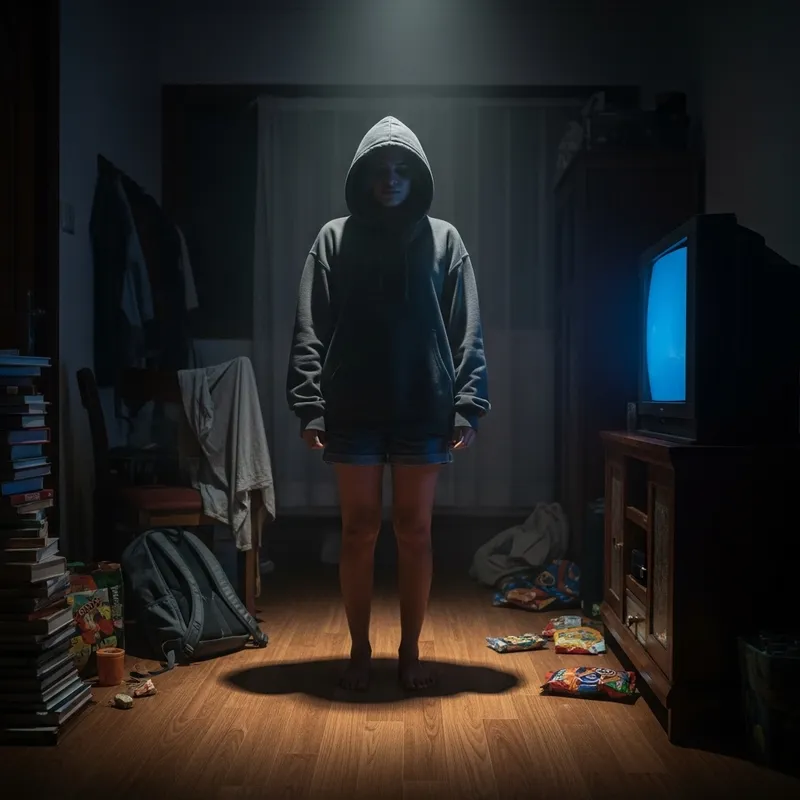 Mysterious Woman in Dark Room | Ambient Glow Shadows