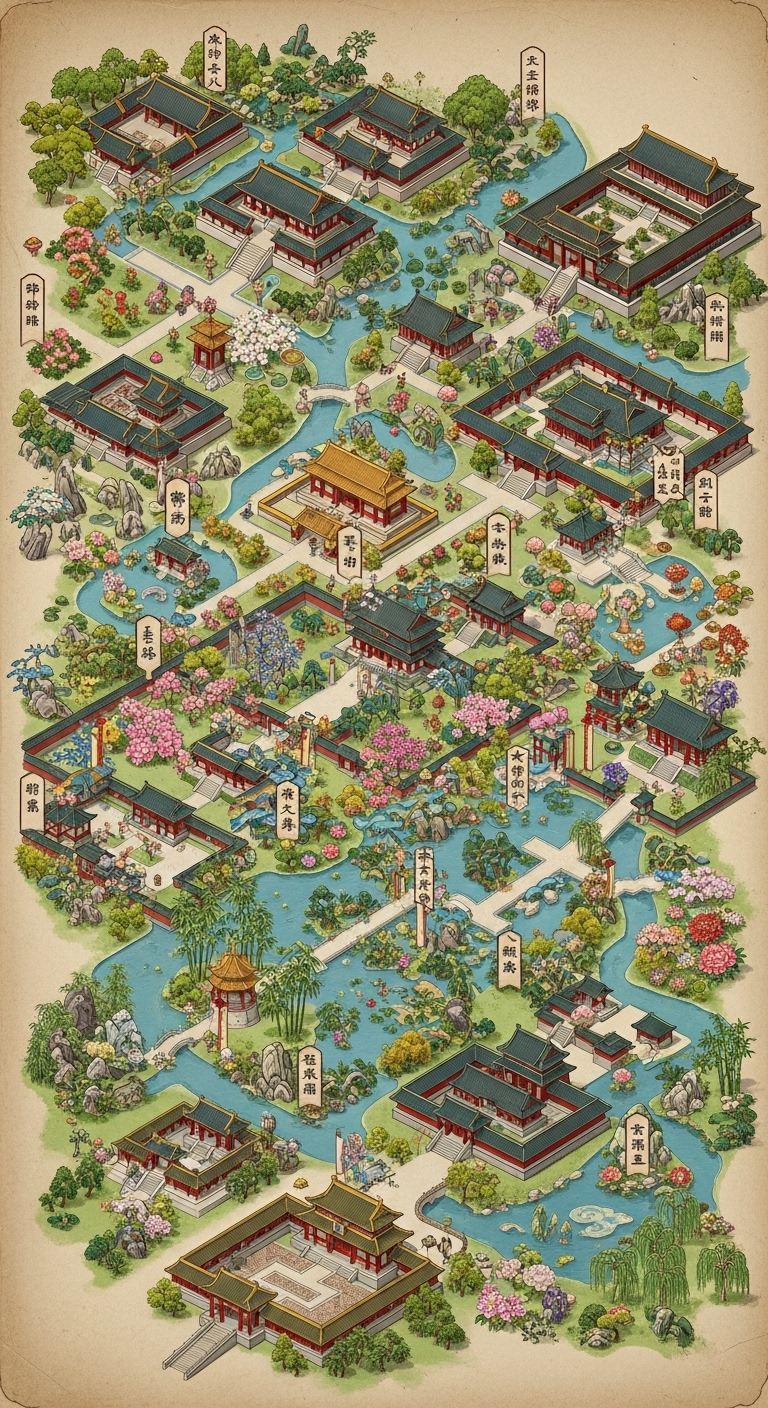 Ancient Chinese Temple Layout