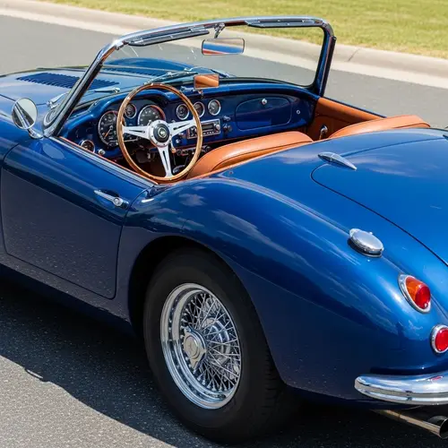 Coche Clásico Azul Cobalto Brillante - Detalles Exclusivos