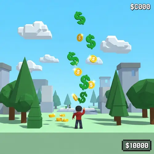 Cash Pickup Simulator in Pixelated Roblox-style Game