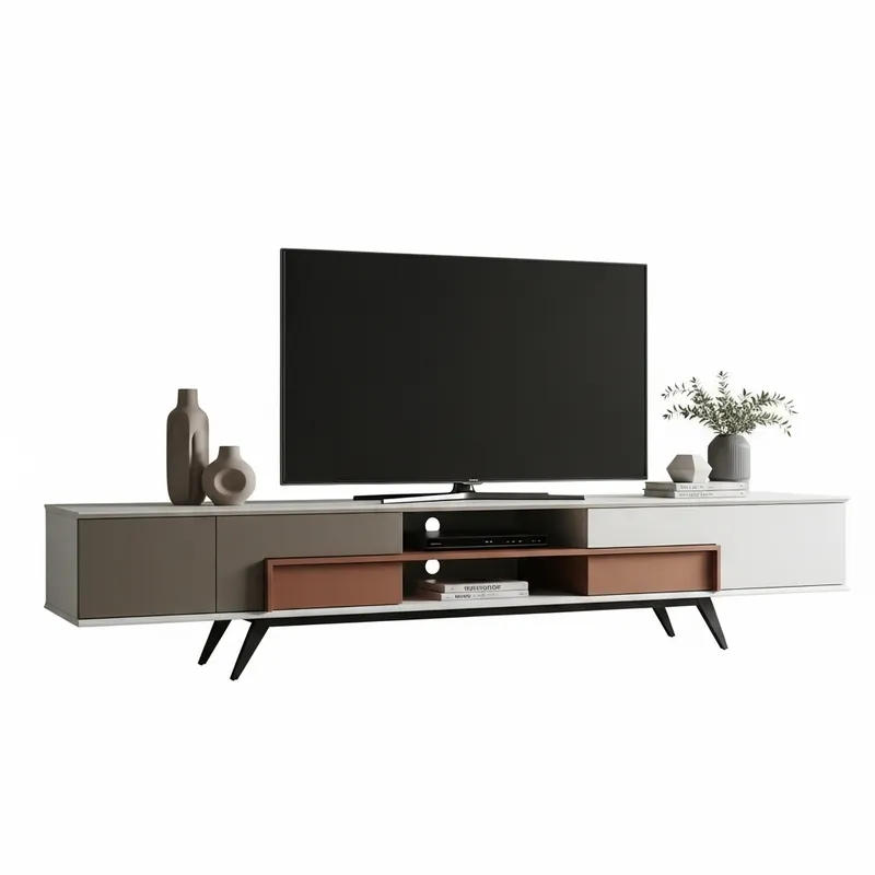 Modern TV Unit | Sleek Design with Earth Tones & Functional Style
