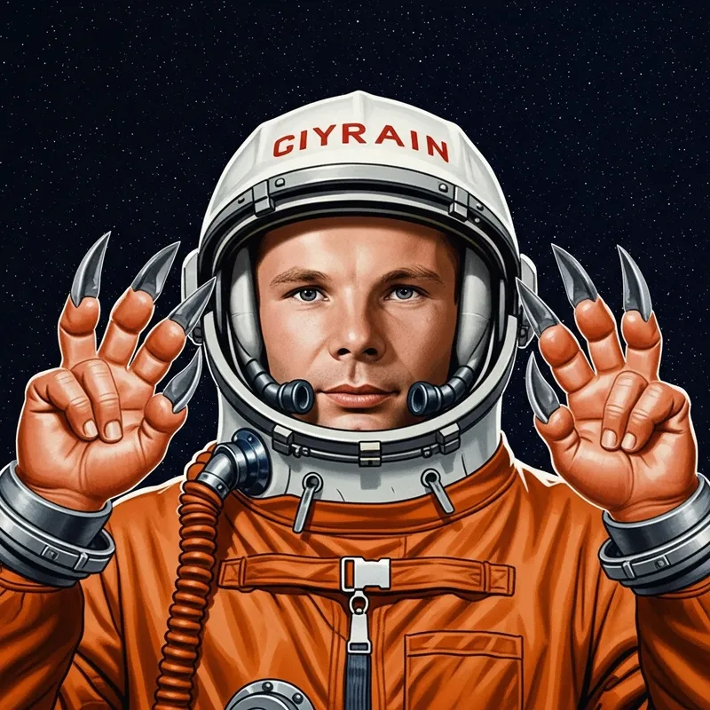 Gagarin Redefined: Crab-Fingered Space Pioneer