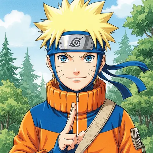 Charismatic Ninja Boy in Unique Anime Style