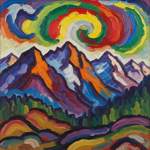 Abstract Mountain Landscape - Colorful & Emotional Art