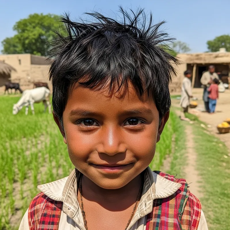 Young South Asian Village Boy | Colorful Traditional Attire