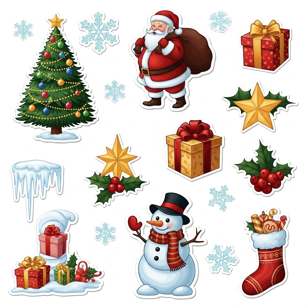 Ugly Christmas Sweater Sticker Set – 2 Bögen (je 180x110 Mm) Für Journal, Planer & Weihnachtsdekoration