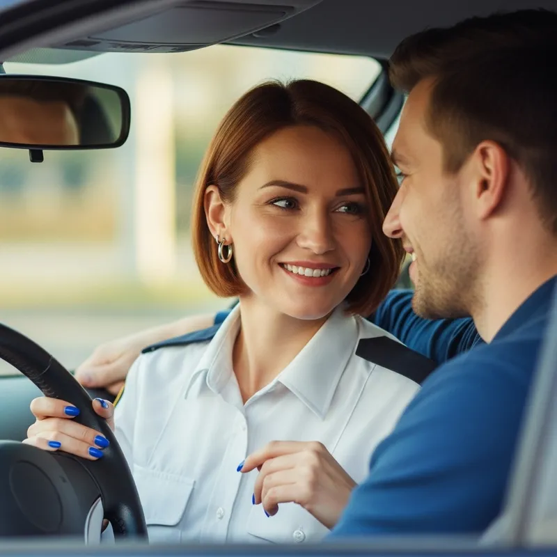 Caucasian Female Police Officer in Heartwarming Moment Caucasian Female Police Officer in Heartwarming Moment
