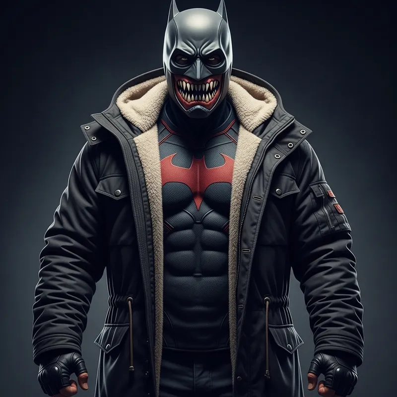 Bane Winter Coat with Sherpa Lined Hood - Dark and Intense Look