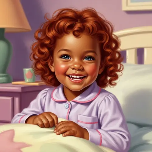 Lifelike Preschool Girl Illustration in Enchanting Storybook Style