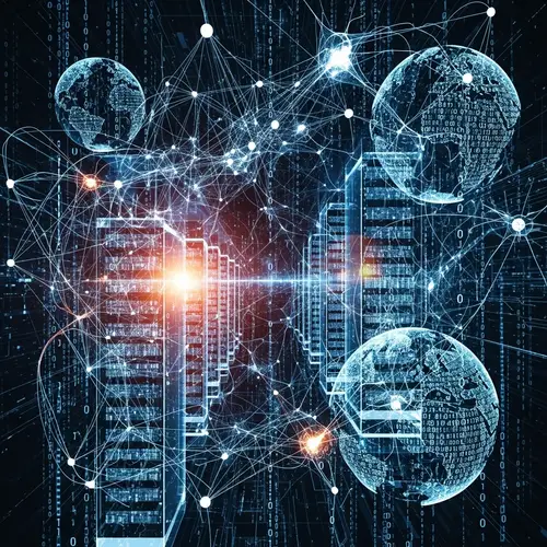 Artificial Intelligence: Web of Servers, Neural Networks, Digital Globes