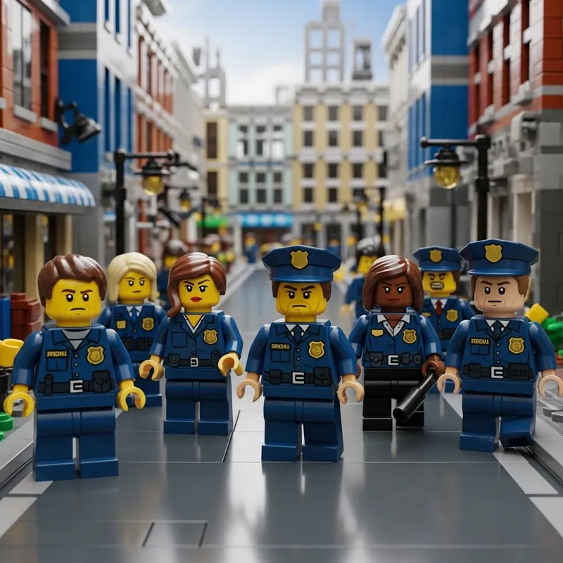 Special Police in Lego: Diverse Team in Action