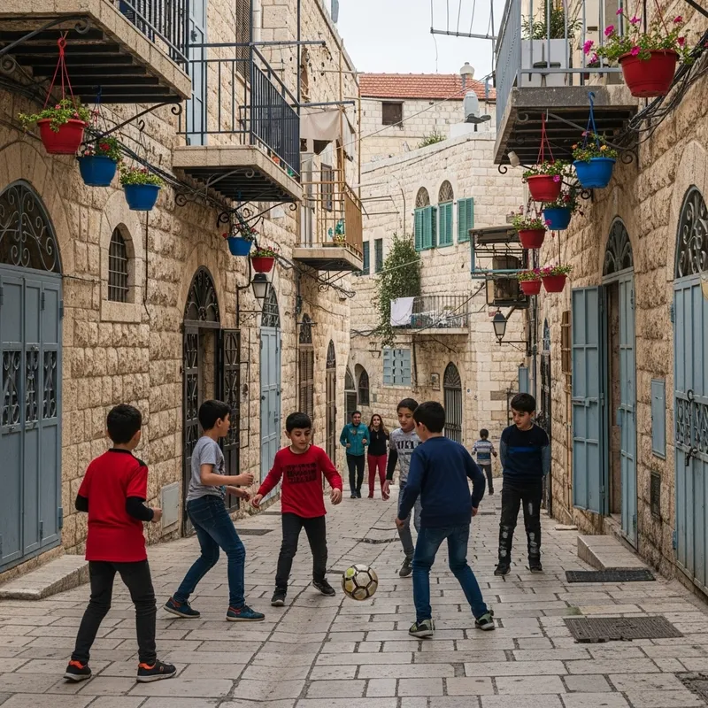 Palestinian Kids Playing Soccer