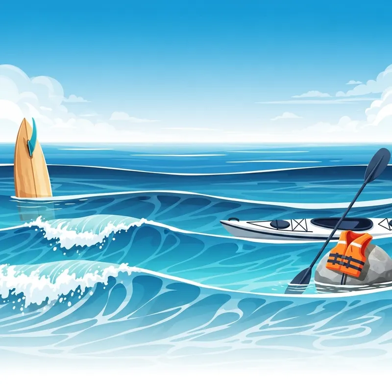 Ocean Waves Water Sports Club Management - Horizontal Blue Gradient