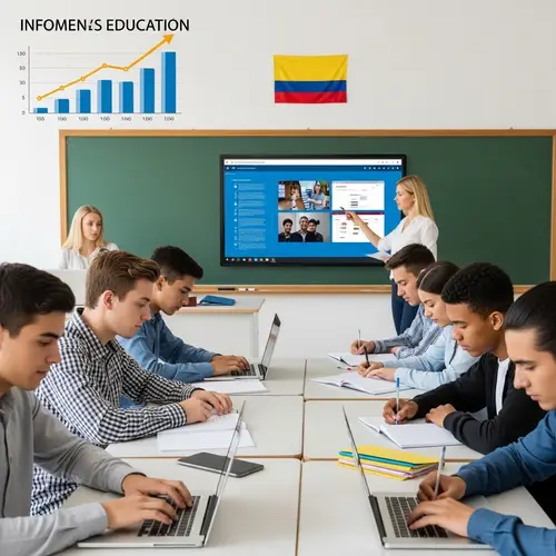Efficient Education in Colombia: Diverse Classroom with Smartboard
