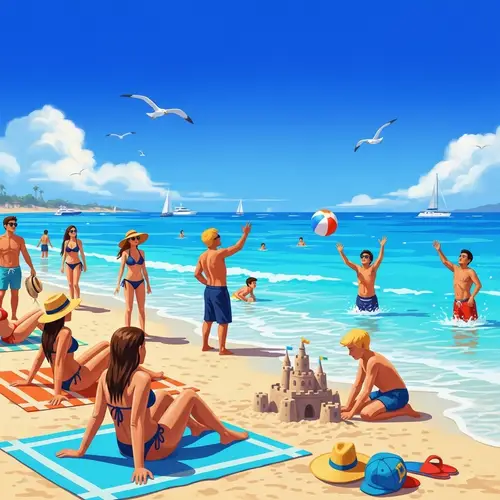 Vibrant Beach Scene: Summer Day Bliss