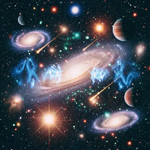 Expanse of the Universe: Glowing Galaxies & Distant Planets