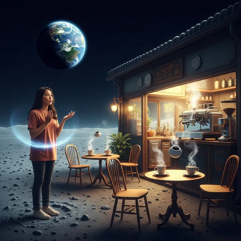 Naked Filipina Girl on the Moon | Quaint Coffee Shop Scene