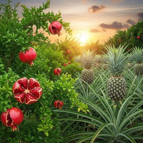 Pomegranate and Pineapple Nature Fusion