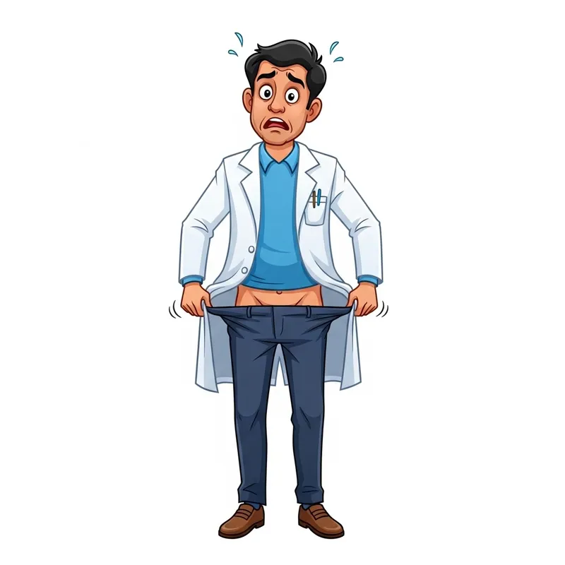 Confused Scientist in White Coat | Color Cartoon Style