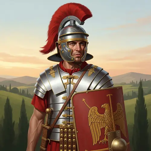 Ancient Roman Soldier Portrait | Stoic Legionary in Lorica Segmenta