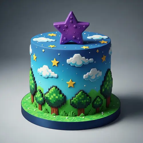Stardew Valley-Themed Enchanted Round Cake