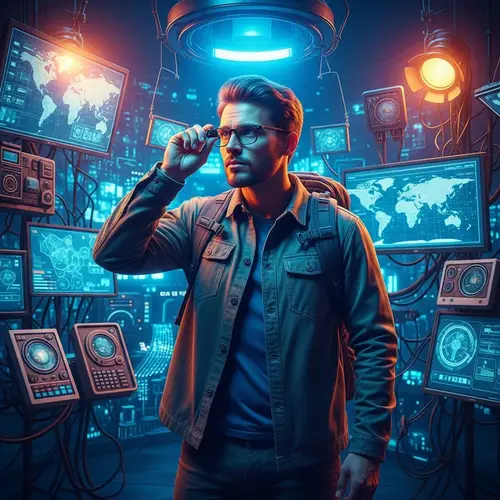 Curious Explorer in Modern Tech Environment | National Geographic Style