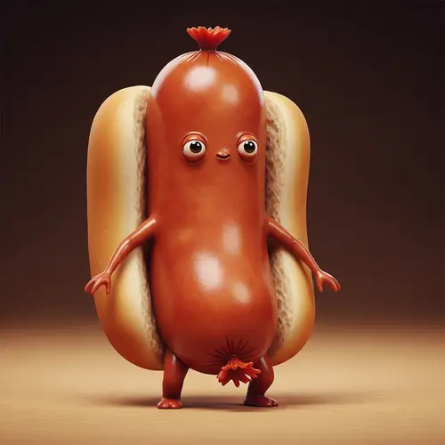 Hot Dog Creature - Fun and Unconventional Food-Inspired Being