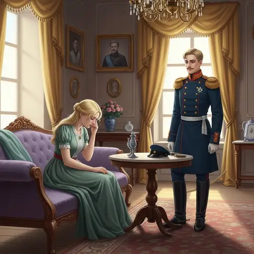 19th Century Kislovodsk House: Distressed Noblewoman & Indifferent Officer