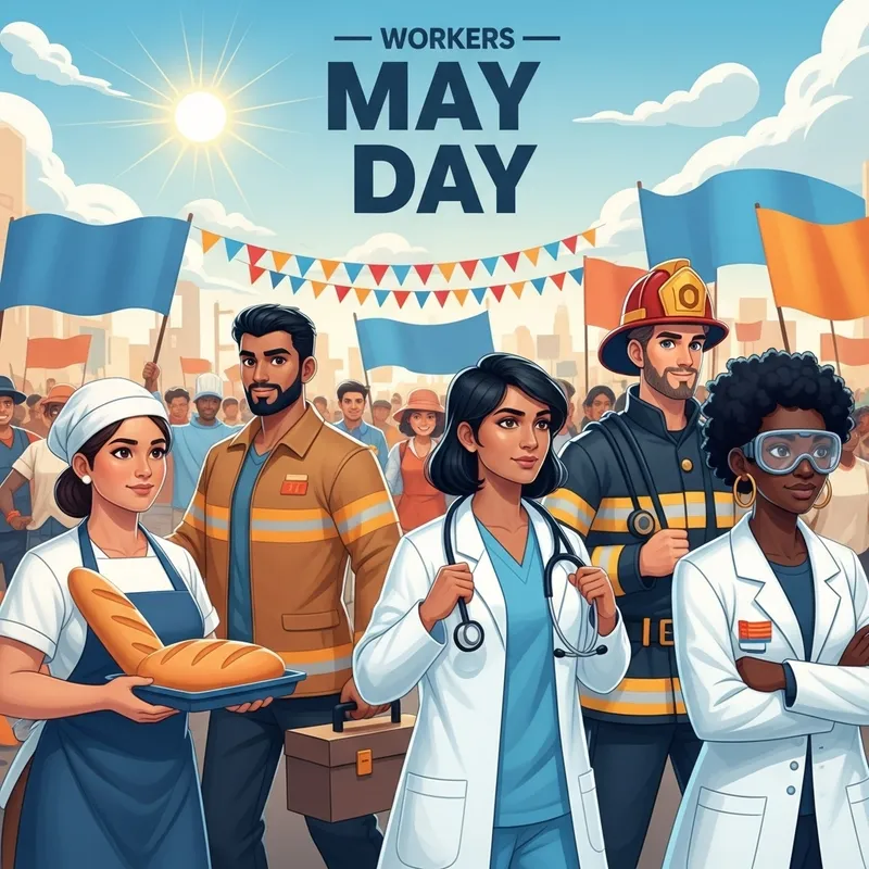 May 1 Workers Poster - Celebrating Diversity and Unity