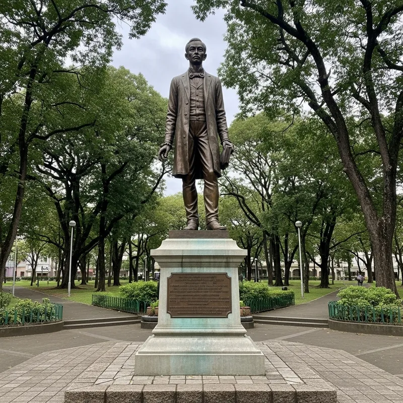 Jose Rizal Monument in 19th Century attire