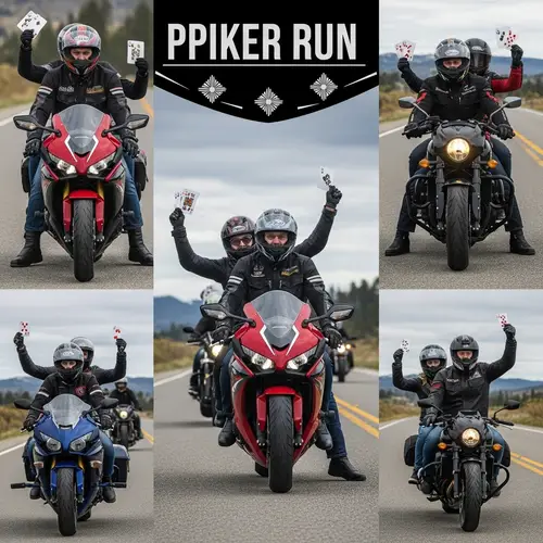 Motorcycle Poker Run with Honda CBR and Indian Motorcycle