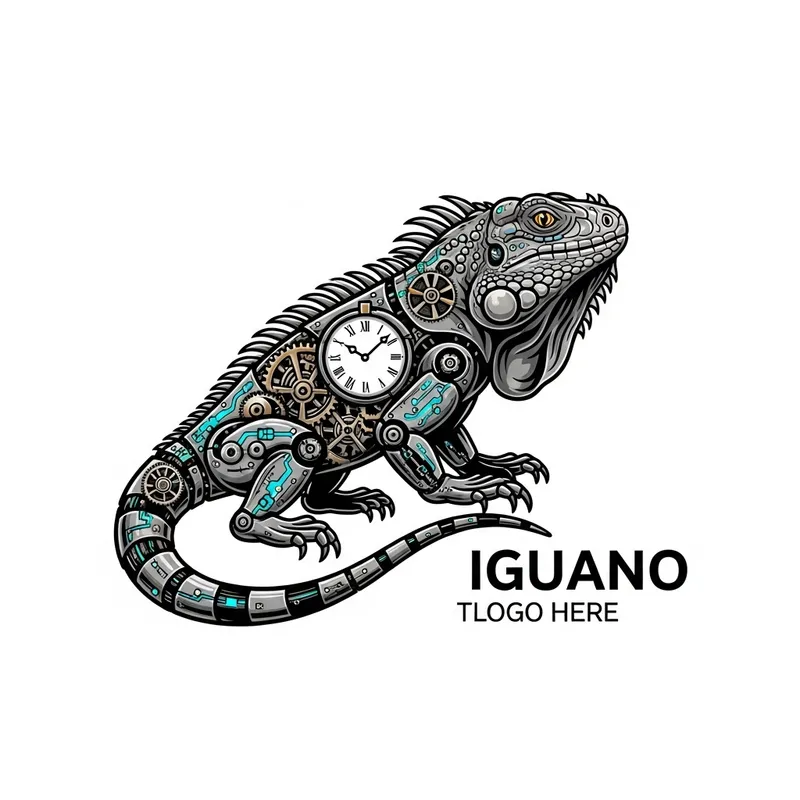 Create a Unique Mechanical and Electronic Iguana Logo