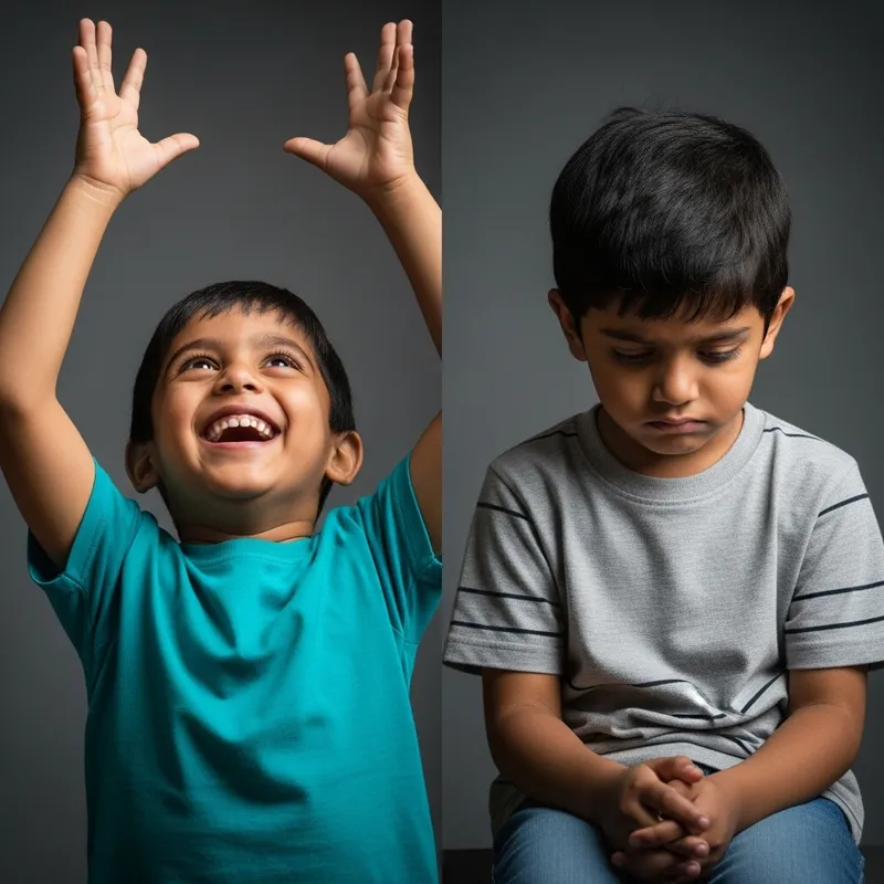 South Asian Child Expressing Mood Swings