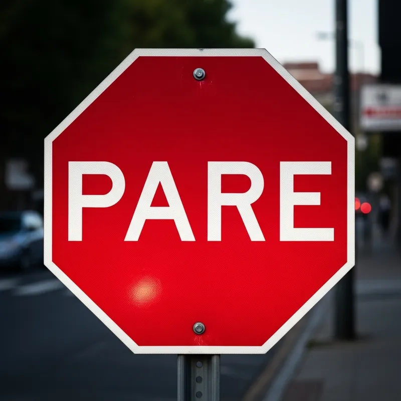 Spanish PARE Stop Sign - Reflective Traffic Sign
