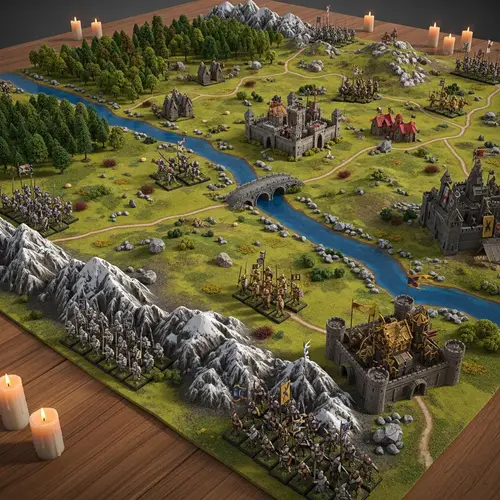 Epic Medieval Battle Map: Detailed Tabletop Scenario