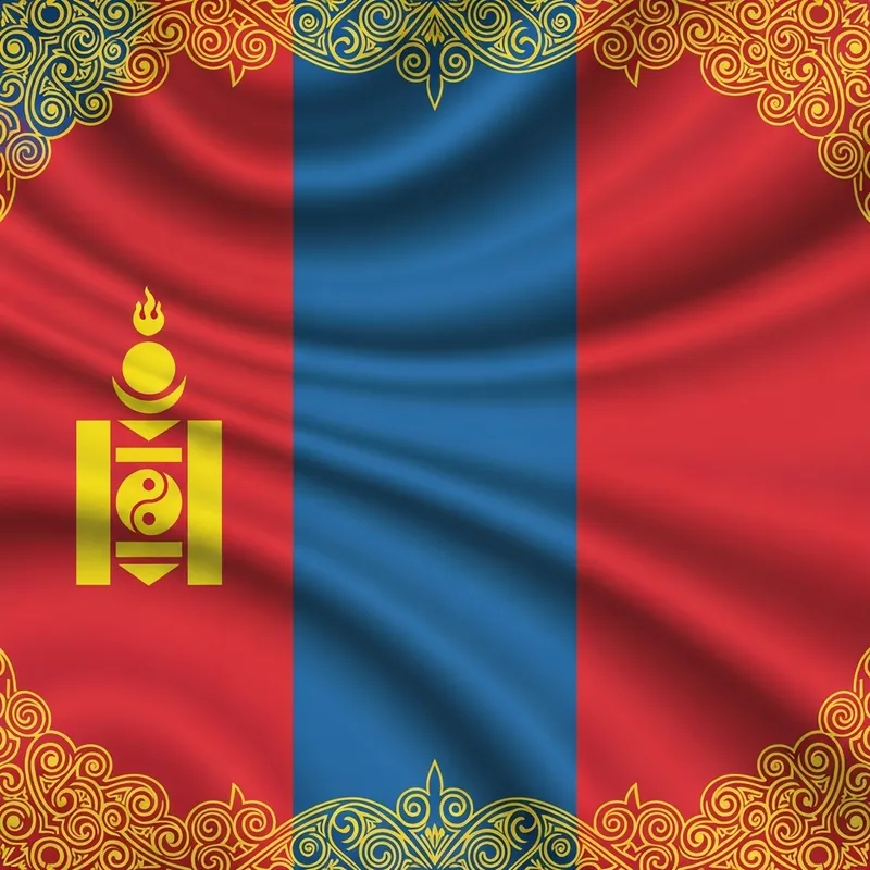 Fancy Mongolian Flag - Symbolism and Elegance