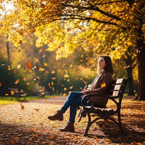 Serene Autumn Moments in a Sun-Dappled Park