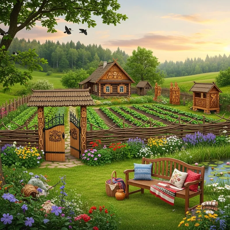 Charming Belarusian Garden: Rural Idyll with Folklore Charm Charming Belarusian Garden: Rural Idyll with Folklore Charm