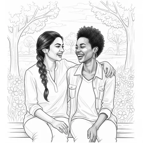 Abstract Pencil Sketch for Women Friendship | Artwork