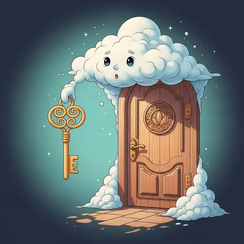 Enchanting Cloud Coloring Page with Key | Adobe Digital Design