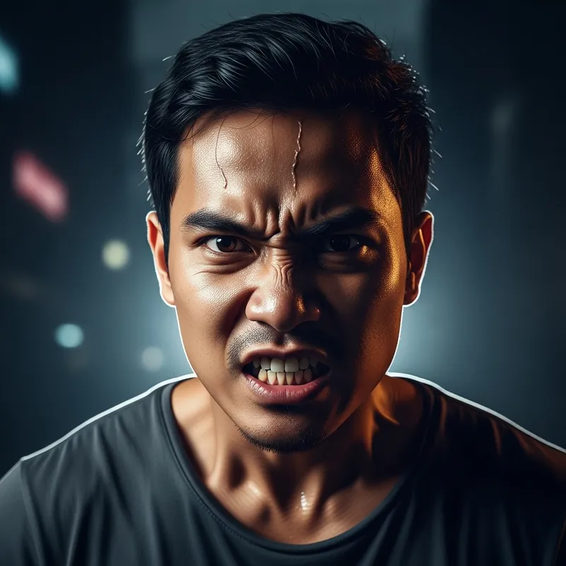 Intense Malaysian Man Showing Anger | Cinematic Image Intense Malaysian Man Showing Anger | Cinematic Image