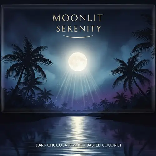 Chocolate Bar Packaging with Full Moon Reflection
