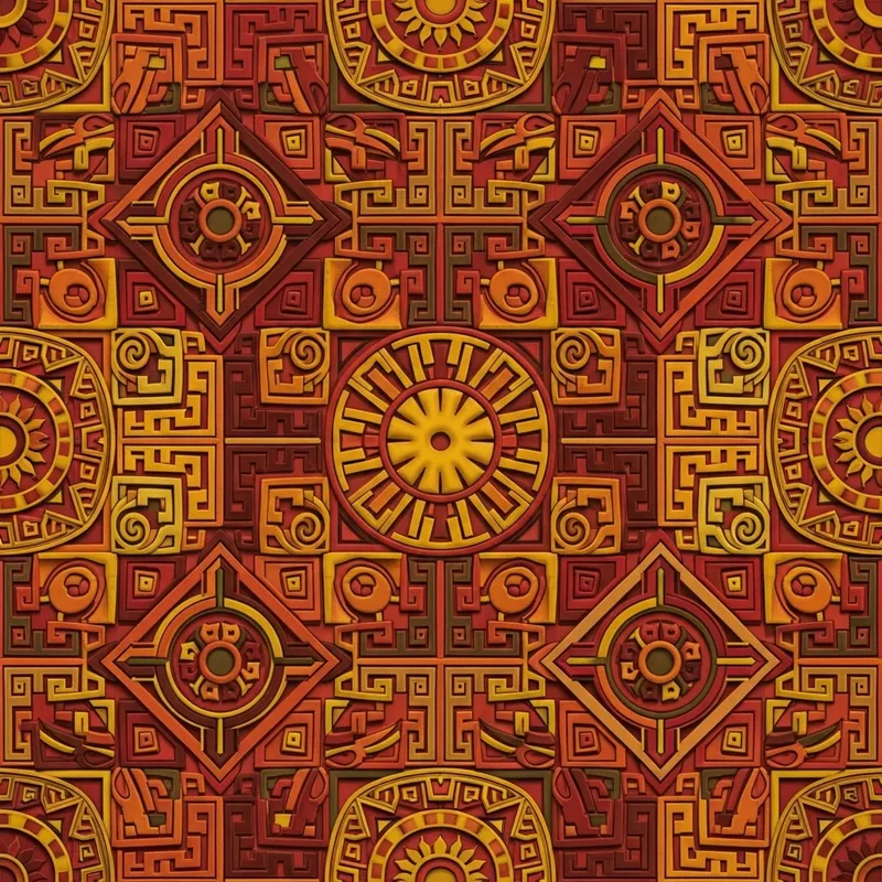 Geometric Aztec Patterns | Seamless Textures
