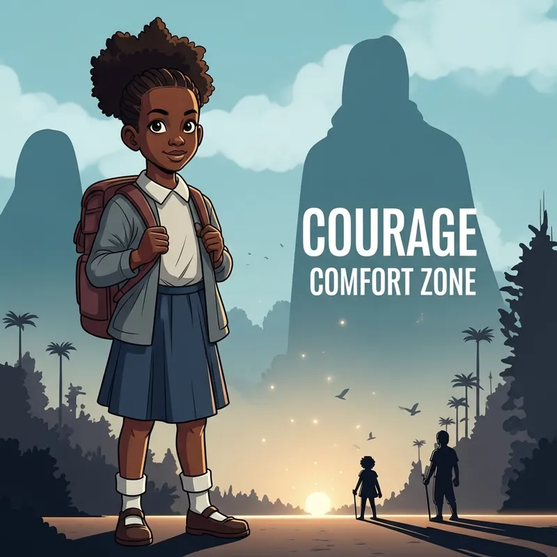 Courageous Girl Embracing Challenges with Bravery for Inner Growth
