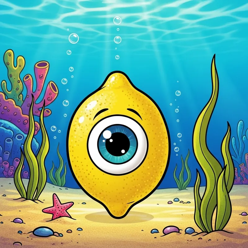 Cheerful Lemon Art: A SpongeBob-Inspired Delight